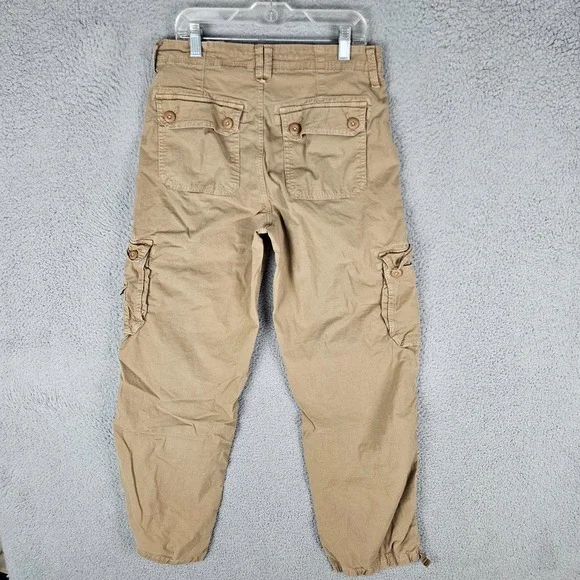 American Eagle Baggy Jogger Pants Women 6 Brown Stretch Cargo Pockets 9908356413 - Picture 2 of 12